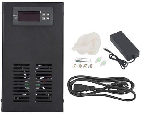 Wasserkühler mit Leisem Einzelkühlsystem, 70-W-Wasserkühler mit Pumpe, Leise, Effiziente Kühlung für 20 L Korallengarnelenfisch-Hydrokulturtank, Heimaquarium, Verwendung 100–240