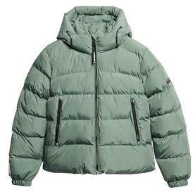 Superdry Damen Sports Steppjacke mit Kapuze Lorbeer Kaki 44