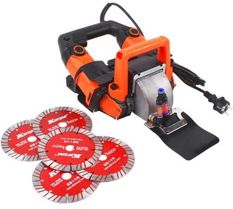 SICHENSH 5200W Elektrische SchlitzfräSe, Elektrische Mauernutfräse, Profi Schlitzmaschine Mit Laserführung, MauernutfräSe Maschine, SchlitzfräSe MauernutfräSe, Elektrische Wandfräse, 10500r/min