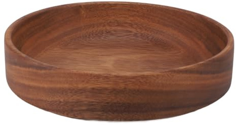 Jenngaoo Saladier Bois 20 cm, Bol à Fruits en Bois Massif, Grand Format, Corbeille a Fruit en Bois pour Pain, Apéro, Décoration, Style Rustique Moderne pour Cuisine et Salle à Manger