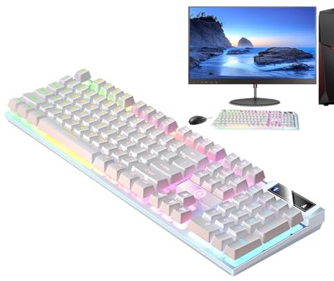Clavier d'ordinateur Filaire, Clavier mécanique Filaire | Clavier d'ordinateur mécanique 104 Touches,Clavier Lumineux, Clavier Filaire, Clavier de Jeu pour PC Gamer, Ordinateur de Bureau