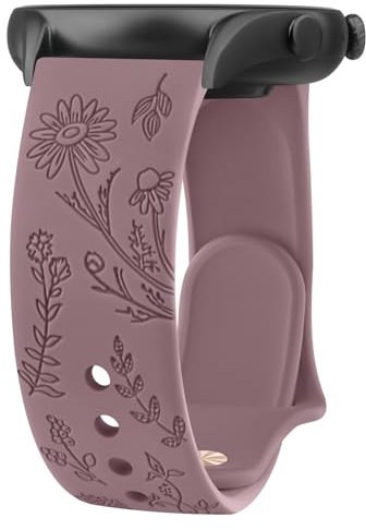 Vancle Correa para Xiaomi Watch S3 / Xiaomi Watch 2 Pro/Xiaomi Watch S1/Xiaomi Watch S1 Active, 22mm Pulseras de Repuesto de Silicona, Grabado Floral Correa para Xiaomi Mi Watch, Humo Violeta