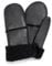 Valcuer 1887 Fäustlinge COZY MITTEN warme Unisex Handschuhe aus hochwertigem Lammfell, Fell, Leder - bequem, warm und hochwertig in Schwarz, in Gr. 6,5