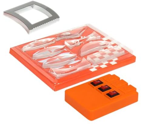 HOMOCONO Optical Experiment Kit for Physics Science Kit Learning Experiment Convex and Concave Lenses Triangular Prism for Light Refraction in Educational Use