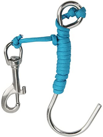 Risegun Tauch Riffhaken, Reefhaken Tauchen, Edelstahl Riff Einzelhaken mit Spiralspule für Höhlentauchen