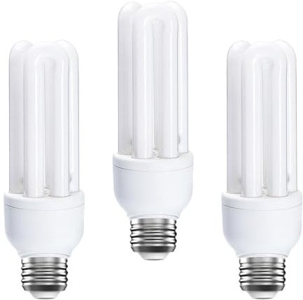 3 Pack E27 ES CFL Light Bulbs, Energy Saving Light Bulbs Screw 11W=60W, Energy Saving E27 Edison Screw ES Cap Compact Fluorescent Bulb, Warm White