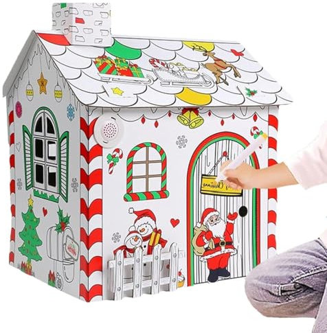 Générique Weihnachtsmalhaus, Kritzelhaus, Malhaus aus Karton für handbemalte Bastelsets, Malhaus, Spielzeug zum Bemalen, Haus