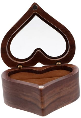 TOGEVAL Holzring-aufbewahrungsbox Innenfutter Ringetui Schmuckaufbewahrung Für Eheringe Und Verlobungsringe Retro Design Für Stilvolle Präsentation