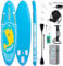 FunWater 320CM&350CM Stand Up Paddle Board Mit Vollem Zubehör Paddleboard SUP Board Mit Verstellbares Paddel, Pumpe, Reiserucksack, Leine, wasserdichte Tasche (320CM BUCKLEWAL-BLAU)