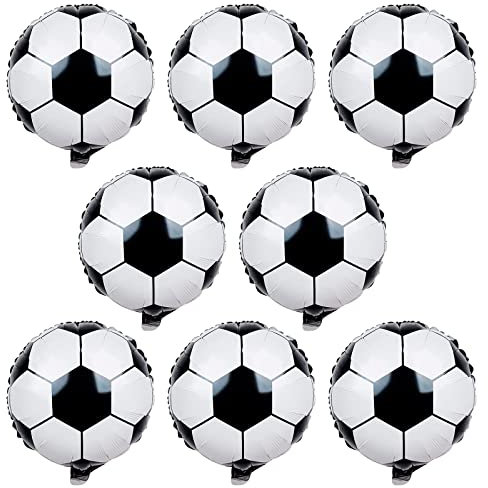 8 Stück Fußball Party Deko Luftballons, 18 Zoll Fussball Folienballons Weltmeisterschaft 2026 Fußball Ballons für Mann Kinder Junge Geburtstag Sport Fussball Thema Kindergeburtstag WM Party Deko