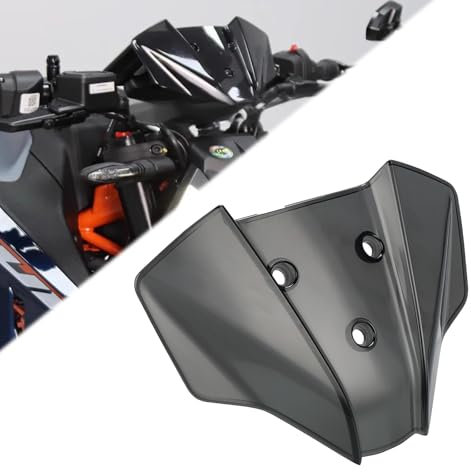 ZHUOWU DUKE Plastica PC PARAVENTO Accessori Moto Parabrezza Deflettore Aria Per 1290 Super Duke R/ MY20 2020-2024 DUKE 125 250 390 2024 2025 (nero)