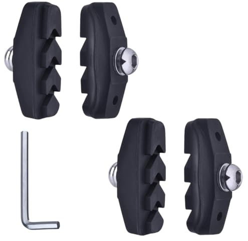 Road bicycle specific brake pads, equipped with installation tools, C-type caliper brake pads, 50mm, black (2 Pairs (4 Pieces))