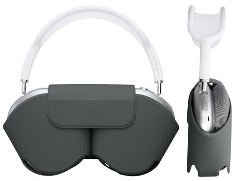 kwmobile Case Compatible with Apple AirPods Max Case - Sleep Mode Compatible - Polyester Protective Cover for Headphones - Dark Slate