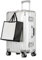 Aluminium Reisekoffer Bordkoffer Hartschalen-Koffer Trolley Rollkoffer Handgepäck Teleskopgriff, TSA, 4 Rollen(M,Silber)