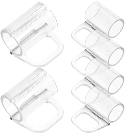 6pcs 20mm Roller Shutter Handle Clips for Window Shades, Pull Down Roller Blind Rod Pulling Handles with Valance and Curtain Clip Hooks, Easy Fit Brackets for Home Window Blinds