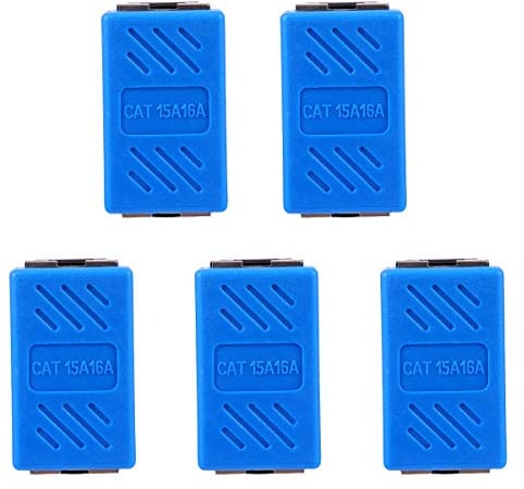 Homoyoyo Rj45 Netzwerk Durchgangsverbinder Blau, Abs, 5 Stück | Netzwerkkabelanschluss, Netzwerkkabel Verlängerung, Kompakte Bauform für Professionellen Einsatz