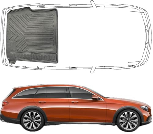 Trimak Passgenau 3D Kofferraumwanne Kompatibel mit Mercedes E Klasse S213 T-Model Kombi 2016-2023 Kofferraummatte Auto Zubehör Antirutschmatte Kantenschutz TPE