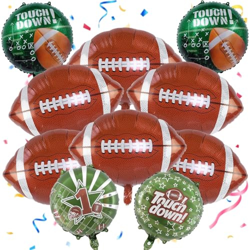 10 Stück American Football Deko, Luftballons Ballons Super Bowl Deko, XXL Rugby Fußball Luftballon, Super Bowl Party deko, für Sport Thema Geburtstag Dekoration