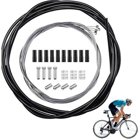 Bike Tool Kit: Universal Bike Brake Cables & Gear Cables for Bicycles,Black - Bicycle Cycling Shifter Cable Housing Kit for Mountain/Road Bike Repair and Parts Replacement,Front and Rear Gear Cable