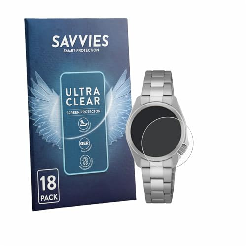 Savvies 18 Stück Schutzfolie für Seiko 5 Sports SRE003K1 (28 mm) Displayschutz-Folie Ultra-Transparent