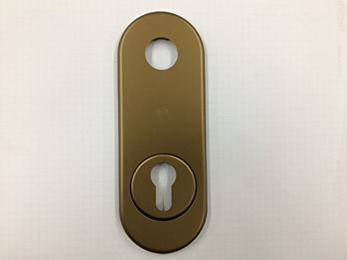BOCCHETTA ROSETTA PER PORTA PORTONE BLINDATO, PIASTRINA PER CILINDRO EUROPEO + MANIGLIA ALLUMINIO BRONZATO F4 172X62 COMPLETA DI VITI DI FISSAGGIO SECUREMME