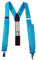 TigerTie schmaler Unisex Hosenträger in Y-Form mit 3 extra starken Clips - Farbe in türkis einfarbig Uni - hochwertige Verarbeitung