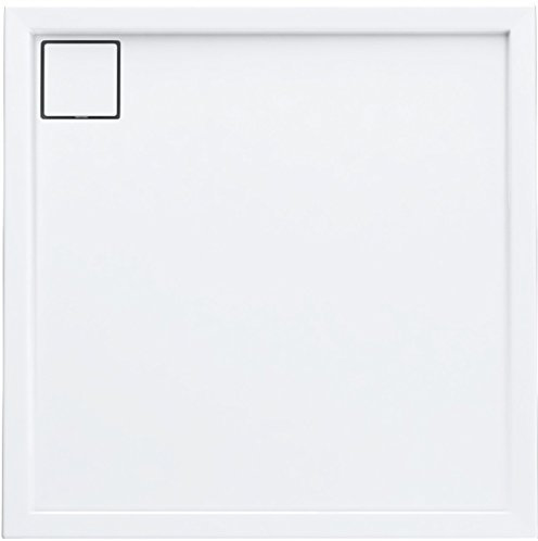 VBChome Duschtasse 80x80x5 cm eckig Duschwanne für Duschkabine Styroporträger flach Sanitär-Acryl Duschbecken stabil glatt weiß Dusche