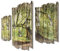 Kreative Feder 3-teilige Designer Wandgarderobe Gebogener Baum - Flurgarderobe Wandpaneele Größe 95x60cm aus MDF (Gebogener Baum)