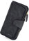 Portefeuille Femme Grande Capacite Femme Portefeuille PU Cuir Porte-Monnaie Elégant avec 16 Porte-Cartes y Compris 2 fenêtre d'identification, Porte-Cartes Zippé Porte-Monnaie pour Femme (Noir)