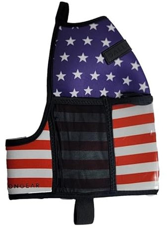 Gallon Gear Fitness Hydration Half-Gallon Cover | Neoprene Insulated Cooling and Portable Gym Water Bottle Carrier | Case with Storage Pockets (American Flag, 1/2 Gallon)