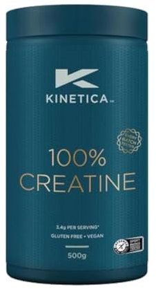 Kinetica Sports 100% Reines Creatin Pulver, 500g, 147 Portionen mit Messlöffel, Neutraler Geschmack, Vegan und Glutenfrei