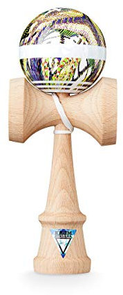 KROM Kendama NOIA 6 - aus Holz für Anfänger und Fortgeschrittene - Geschicklichkeitsspiel für draußen und drinnen - Holzspielzeug mit Schnur und Ball - Kendama Skilltoy Kugelfangspiel