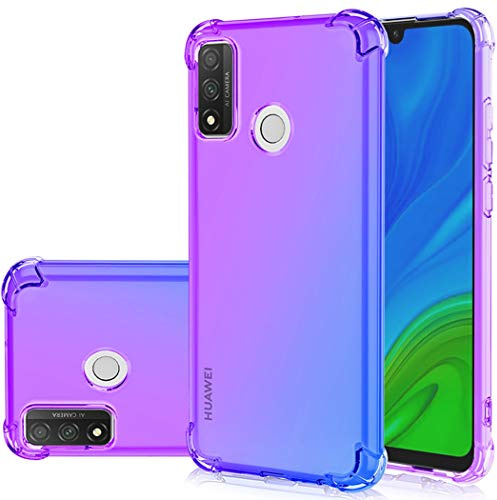 Jhxtech - Custodia per Huawei P Smart 2020, custodia per Huawei P Smart 2020, trasparente e graziosa, sottile, antigraffio, flessibile, in TPU, antiurto, per Huawei P Smart 2020 (viola/blu)