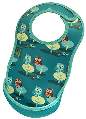 Bibetta UltraBib Eulen - Neoprenlätzchen mit Krümelfangtasche