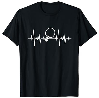 Tischtennisspieler Herzschlag EKG Tischtennisplatte Ball T-Shirt