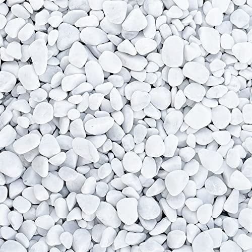 naninoa Marbles 7-15 mm. Weiße, gerundete Steine, Marmorsteine, Dekosteine, Kies, Nuggets, Kieselsteine weiß. 1 kg / 1000 g. Weiß, Weiss