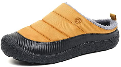 Gaatpot Invierno Unisex Zapatillas de Casa Antideslizantes Cálido Fluff Pantuflas Zapatos de Casa Interior Suave Algodón Zapatilla Amarillo-nuevo 39EU