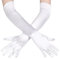 Zngou Long Elbow Satin Gloves - Evening, Opera, Wedding, Party, Flapper Style for Women - 20.5 Inch White Silk Fancy Dress Accessory - 1920s Prom