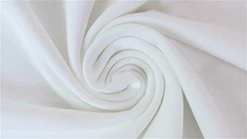 Jersey Baumwolljersey YARA Uni Meterware, 220g/m², Öko-Tex Standard 100, ab 0,5 m, Stoffe, 330g/lfm (Weiß-50)