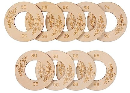 Holz Baby Kleidergrößenteiler | 9er Set Größen | Kleiderschrank Organizer für Babybekleidung | Kleidertrenner Kinderzimmer | Größenteiler Baby Kleiderschrank aus Holz | Geschenk für Neugeborene