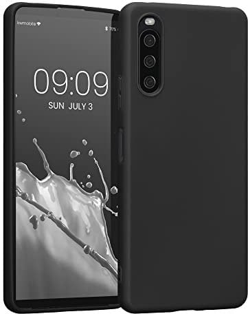 kwmobile Hülle kompatibel mit Sony Xperia 10 IV Hülle - weiches TPU Silikon Case - Cover geeignet für kabelloses Laden - Schwarz