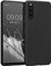 kwmobile Hülle kompatibel mit Sony Xperia 10 IV Hülle - weiches TPU Silikon Case - Cover geeignet für kabelloses Laden - Schwarz