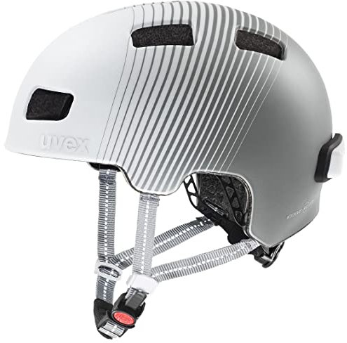 uvex city 4 Women's Edition - leichter City-Helm für Damen - inkl. LED-Licht - individuelle Größenanpassung - white-grey matt - 55-58 cm
