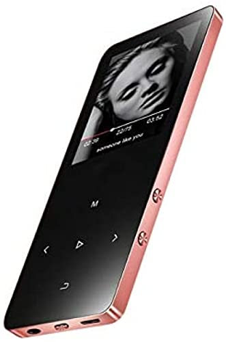 Lecteur MP3, Lecteur De Musique 4G/8G/16G 1,8 avec Bluetooth, Son HiFi sans Perte, Radio FM, Enregistreur Vocal, Haut-Parleur Intégré, Bouton De Lecture Vidéo Tactile MP3, Prise en Charge Jusqu'à