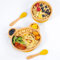 Vinsani Bamboo Panda Plate Bowl and Spoon Set for Baby Toddler Kids Children, Suction Plate, Stay-Put Non-Slip Base Design, Hypoallergenic, Food-Grade Silicone and BPA-Free Baby Feeding Set (Yellow)