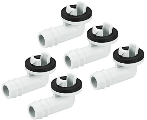 sourcing map Aire Acondicionado Drenaje Manguera Conector 15mm Tubo Codo Conexión Reemplazo Pieza Accesorios para Mini-Split Ventana AC, Beige Paquete de 5