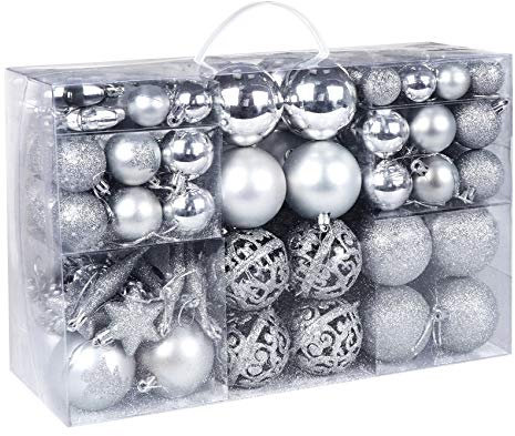 Weihnachtskugeln,116er Christbaumkugeln Weihnachtsbaumschmuck Weihnachtskugeln Kunststoff für Christbaumkugeln&WeihnachtsbaumDeko&Weihnachtsschmuck
