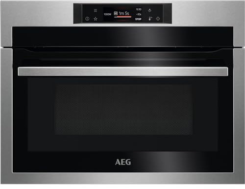 AEG 8000 CombiQuick Integrated Oven KME761080M, 43 L Capacity, Multiple Functions, Turbo Grilling, 1000W Microwave Power, LED Display, Touch Control, Antifingerprint Coating, Stainless Steel