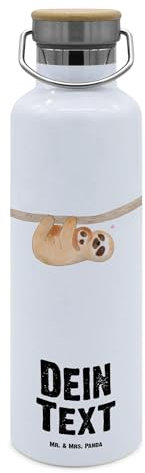 Mr. & Mrs. Panda Personalisierte Trinkflasche Faultier Kind - Geschenke, Mit Gravur, Baby, Selbst Gestalten, Flasche, Namen, Kinder, Wasserflasche, Mama, Liebe