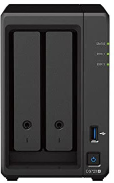 Synology Soluzione NAS desktop DS723+ da 36 TB a 2 alloggiamenti, installata con 2 unità HAT5300 da 18 TB
